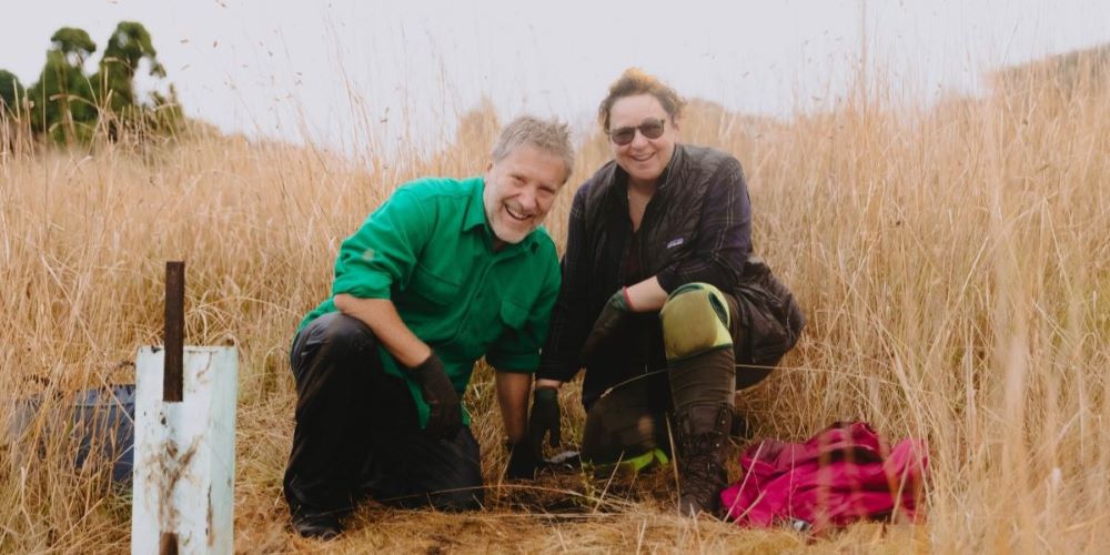 Community members planting trees to help koalas